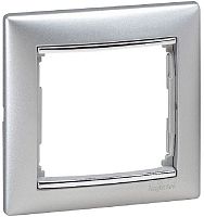 Рамка горизонтальная Legrand Valena 1-м. алюминий/серебряный штрих картинка